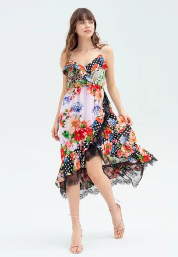 FRACOMINA MIDI DRESS MULTICOLOR