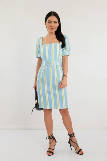 FRACOMINA MINI DRESS STRIPESLIME