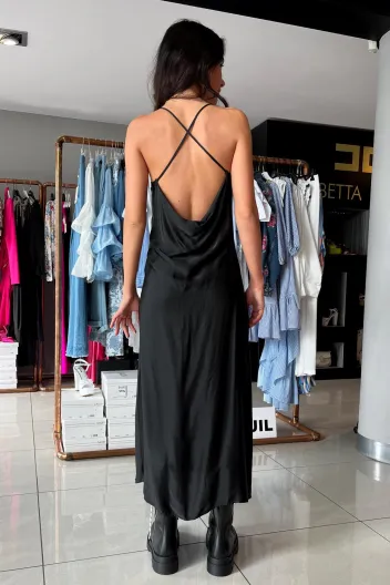 FRACOMINA LONG DRESS BLACK