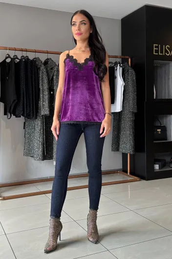 FRACOMINA TANK TOP PURPLEBLACK