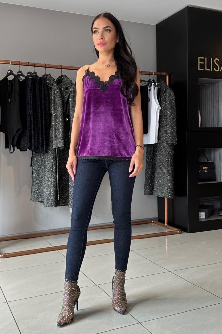 FRACOMINA TANK TOP PURPLEBLACK