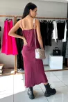 FRACOMINA LONG DRESS BORDEAUX