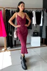 FRACOMINA LONG DRESS BORDEAUX