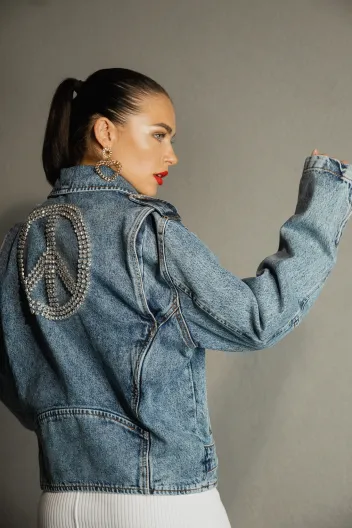 MOSCHINO JEANS JACKETS BLUE