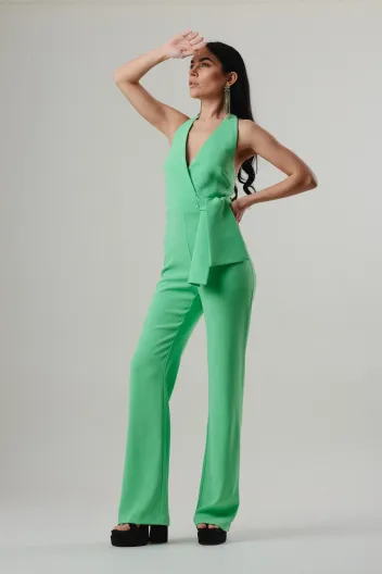 PINKO EXTRADRY TUTA CREPE STRETCH GREEN