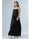 FRACOMINA LONG SLIP DRESS BLACK