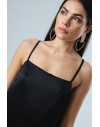 FRACOMINA LONG SLIP DRESS BLACK