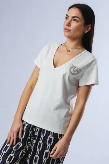 PINKO TURBATO T-SHIRT SCOLLO V PINK -25%