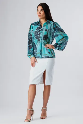 FRACOMINA SHIRT SNAKETURQUOISE