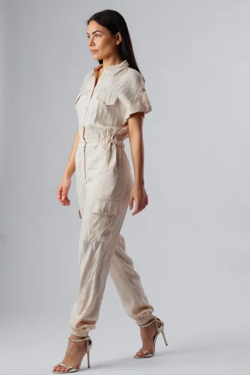 FRACOMINA LONG JUMPSUIT BEIGE