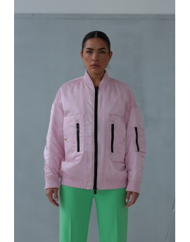 PINKO BRUGNETO BOMBER SATIN SWEET LILAC PINK -40%