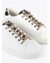 LOLA CASADEMUNT SNEAKERS WITH ANIMAL PRINT DETAILS