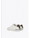 LOLA CASADEMUNT SNEAKERS WITH ANIMAL PRINT DETAILS