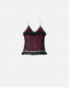 PINKO STRASBOURG TOP GEORGETTE BURGUNDY/BLACK