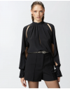 PINKO METZ BLUSA CREPE DE CHINE BLACK