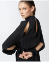 PINKO METZ BLUSA CREPE DE CHINE BLACK