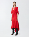 PINKO CHAMONIX ABITO CREPE DE CHINE ROSSO SALSA