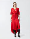 PINKO CHAMONIX ABITO CREPE DE CHINE ROSSO SALSA