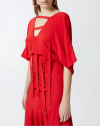 PINKO CHAMONIX ABITO CREPE DE CHINE ROSSO SALSA