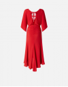 PINKO CHAMONIX ABITO CREPE DE CHINE ROSSO SALSA