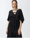 PINKO CHANOMIX ABITO CREPE E CHINE BLACK