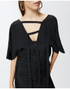 PINKO CHANOMIX ABITO CREPE E CHINE BLACK