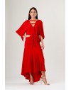 PINKO CHAMONIX ABITO CREPE DE CHINE ROSSO SALSA