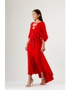 PINKO CHAMONIX ABITO CREPE DE CHINE ROSSO SALSA