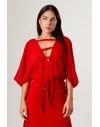 PINKO CHAMONIX ABITO CREPE DE CHINE ROSSO SALSA