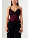 PINKO STRASBOURG TOP GEORGETTE BURGUNDY/BLACK