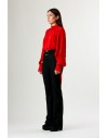 PINKO METZ BLUSA CREPE DE CHINE ROSSO SALSA