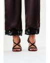 PINKO PENDOLO PANTALONE SATIN BROWN/BLACK