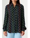 PINKO NEW NORA CAMICIA CREPE DE BLACK/MULTICOLOUR