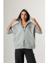 PINKO GESSO ZIPPATO JERSEY DRIZZLE GREY