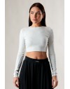 MADE IN ITALY CROP TOP SZARY